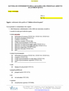 Modulo per la Qualifica degli Addetti ai Lavori in Quota